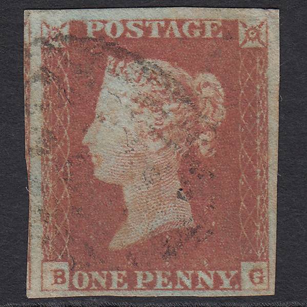 GB QV 1841 1d Pl 81 SG8-B1(1) BG GU Missing Imprimatur 4M Light Cancel