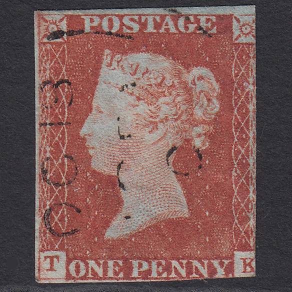 GB QV 1841 1d Red-brown (Plate 61) SG8va-b1(1) TK GU Town Cancel