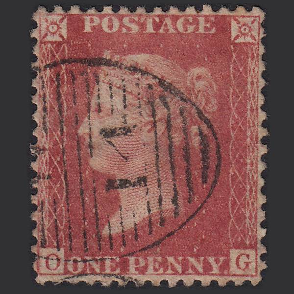 GB QV 1857 1d Rose-red (Plate 59) SG40-C10(1) OG GU London Well Centred