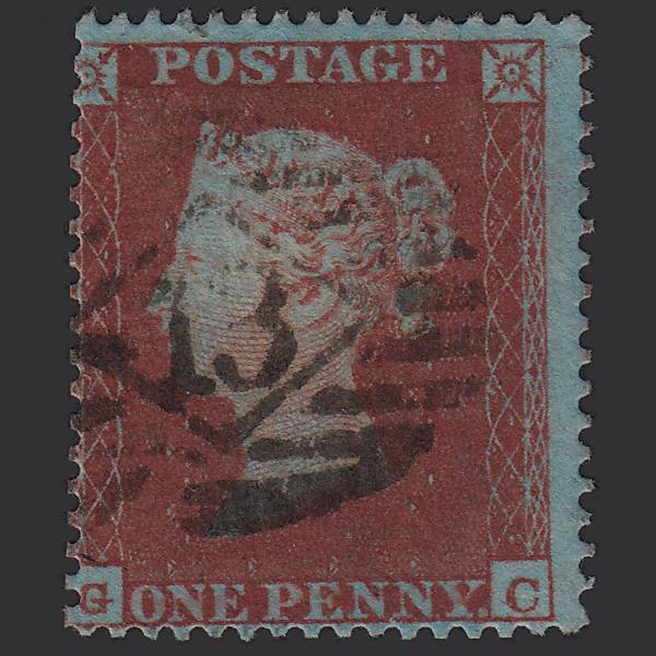 GB QV 1854 1d (Plate 179) SG17-C1(1) GC VFU London IS 13 Deeply Blued
