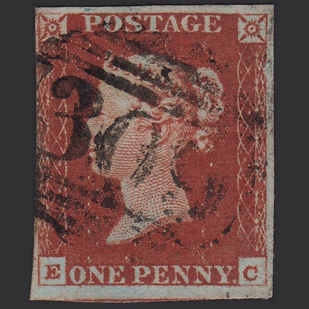 GB QV 1841 1d Deep Red-brown (Plate 66) SG10-B1(4) EC FU 4M Gateshead 309