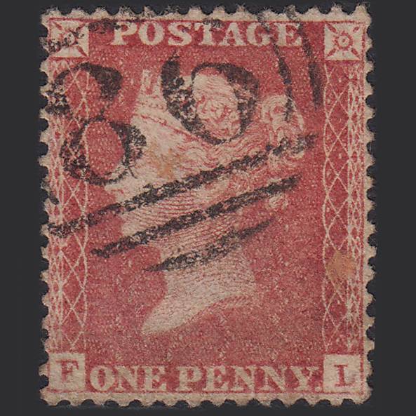 GB QV 1857 1d (Plate 39) SG40-C10(1) FL GU Blackburn 86 Well Centred