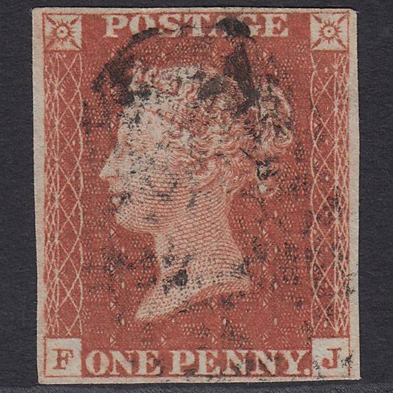 GB QV 1841 1d Red-brown (Plate 64) SG8-B1(1) FJ FU 4 Margins