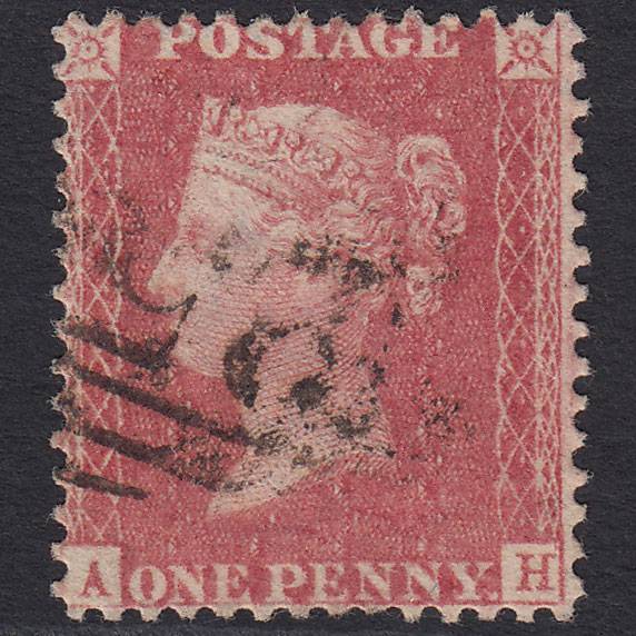 GB QV 1857 1d Pl 34 SG40-C10(1) Constant Variety AH FU Missing Imprimatur