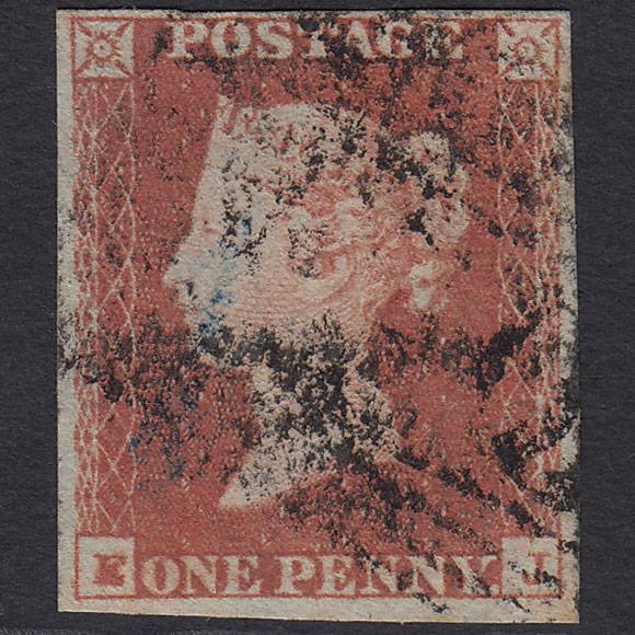 GB QV 1841 1d Red-brown (Plate 91) SG8-B1(1) EJ GU 4 Margins