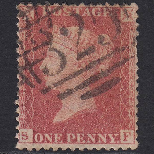 GB QV 1857 1d Rose-red (Plate 68) SG40-C10(1) SF GU Guildford 325