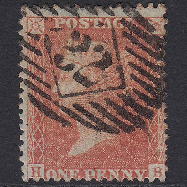 GB QV 1857 1d Orange-brown (Plate 42) SG33-C8(5) HB FU London IS 32 Misperf