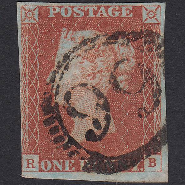 GB QV 1841 1d Red-brown (Plate 67) SG8-B1(1) RB GU 4M London D&S Cancel