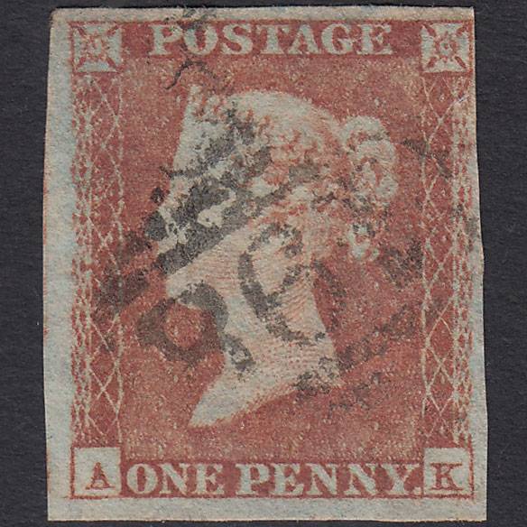 GB QV 1841 1d Pale Red-brown Pl 112 SG9-B1(3) AK GU 4M Manchester 498