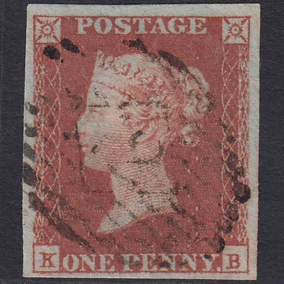 GB QV 1841 1d (Plate 94) SG8-B1(1) KB FU 4 Good Margins London IS Cancel