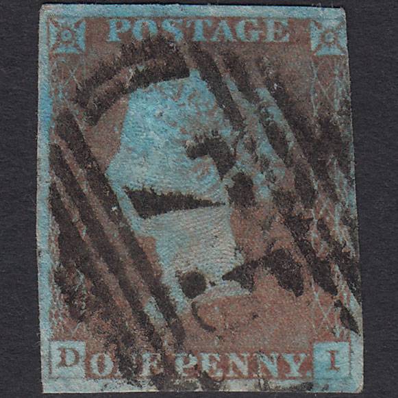 GB QV 1841 1d Abnormally Blued Pl 68 SG8a-B1(2) DI GU 3m Birmingham 75