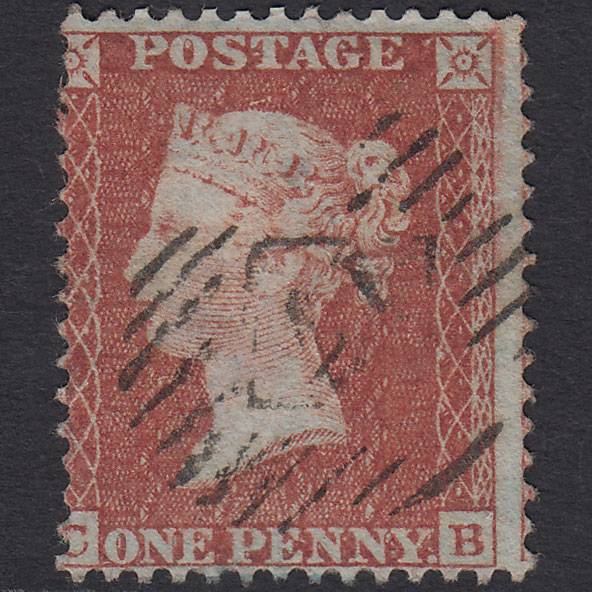 GB QV 1855 1d Red-brown (Plate 12) SGC6(1) CB FU London IS 17 Misperf