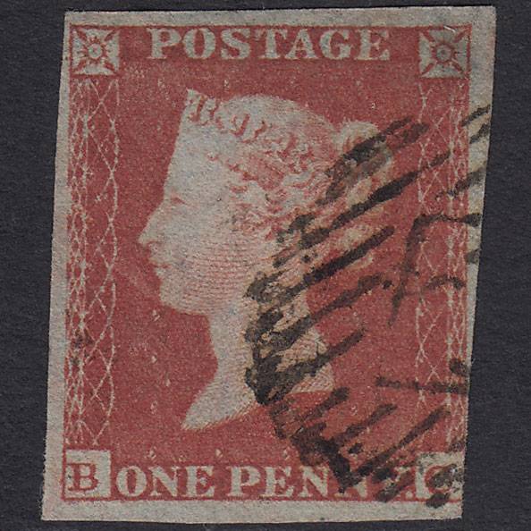GB QV 1841 1d Red-brown Pl 153 SG8-B2(1) BC GU nr 4M London IS Cancel