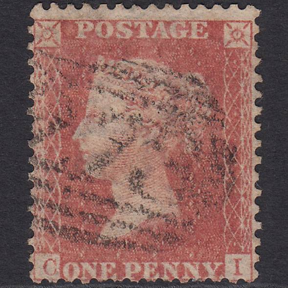 GB QV 1857 1d Pale Rose (Plate 48) SG39-C10(3) CI GU Eccleshall 273