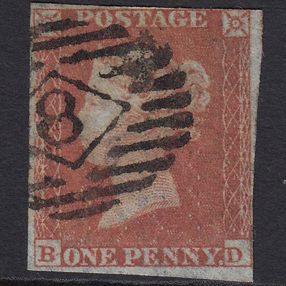 GB QV 1841 1d Red-brown (Plate 168) SG8-B2(1) BD FU nr 4M London IS 8