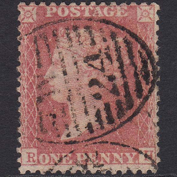 GB QV 1857 1d Pale Rose (Plate 48) SG39-C10(3) RH GU London D&S W24