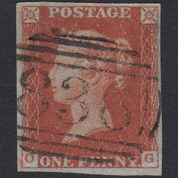 GB QV 1841 1d Red-brown (Plate 46) SG8-B1(1) OG GU 4 Margins Wangford 836