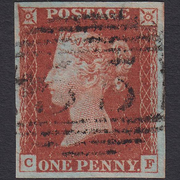 GB QV 1841 1d (Plate 60) SG8-B1(1) CF VFU 4 Good Margins Bawtry 55