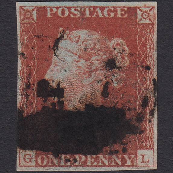 GB QV 1841 1d Red-brown (Plate 60) SG8-B1(1) GL GU 4 Margins