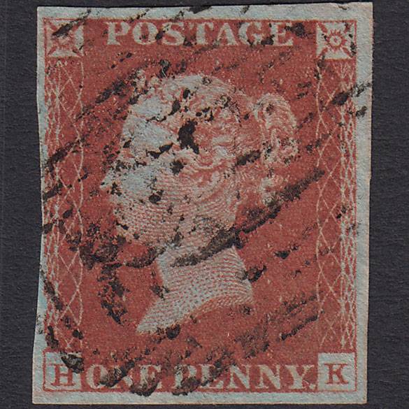 GB QV 1841 1d Red-brown (Plate 60) SG8-B1(1) HK FU 4 Margins