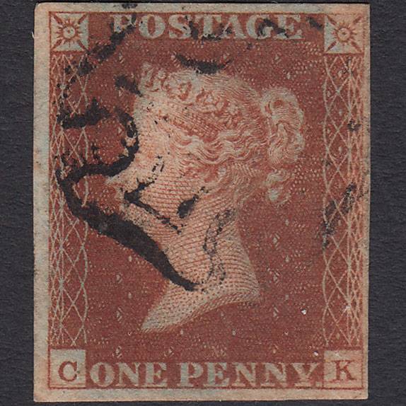 GB QV 1841 1d Red-brown (Plate 19) SG8-B1(1) GUideline CK GU Maltese Cross