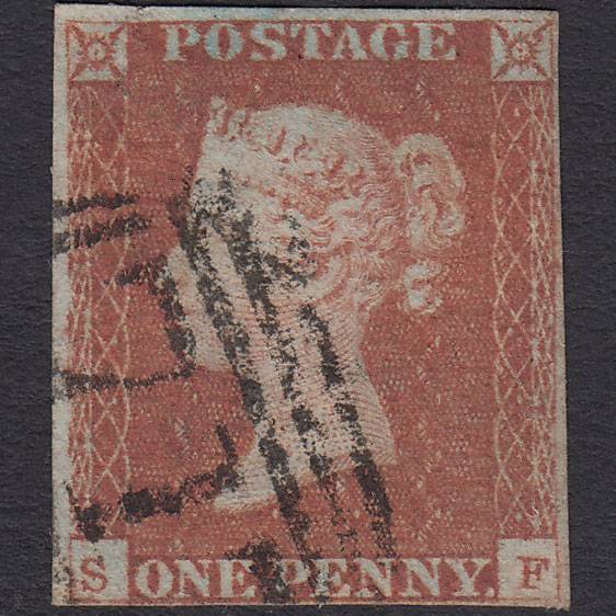 GB QV 1841 1d Red-brown (Plate 85) SG8-B1(1) SF GU 4 Margins Slough 717