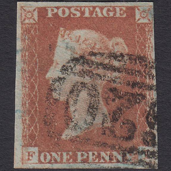 GB QV 1841 1d Red-brown Pl 74 SG8-B1(1) FI GU 4M Plymouth 620 Pinhole