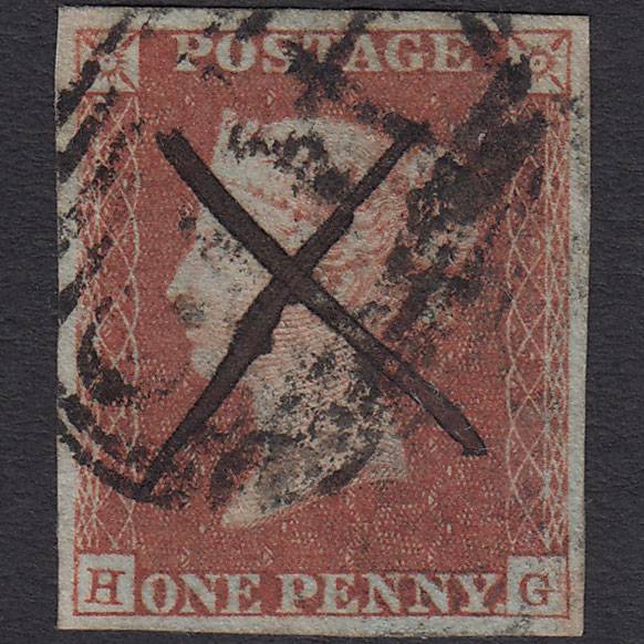 GB QV 1841 1d Red-brown (Plate 94) SG8-B1(1) HG FU 4M Manuscript Cancel