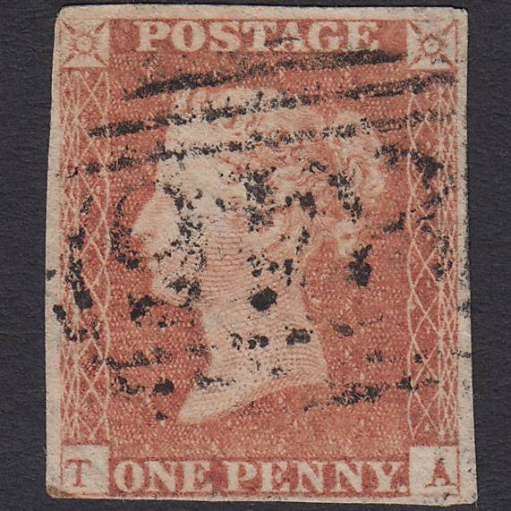 GB QV 1841 1d Red-brown Pl 85 SG8-B1(1) TA GU 4 Margins Warminster 846