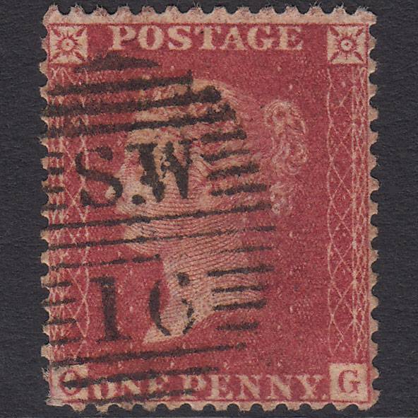 GB QV 1857 1d Rose-red (Plate 37) SG40-C10(1) OG FU London D&S SW16