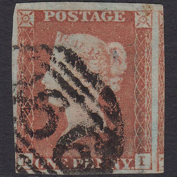 GB QV 1841 1d Red-brown (Plate 77) SG8-B1(1) TI FU 4 Margins Liverpool 466