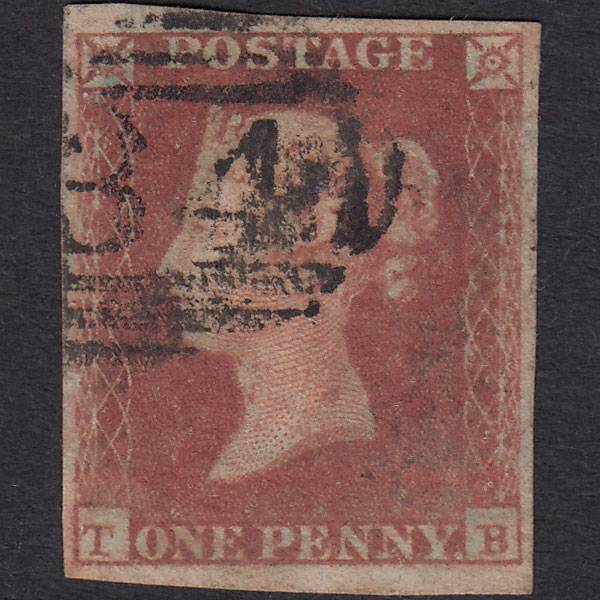 GB QV 1841 1d Red-brown (Plate 105) SG8-B1(1) TB GU 4 Margins
