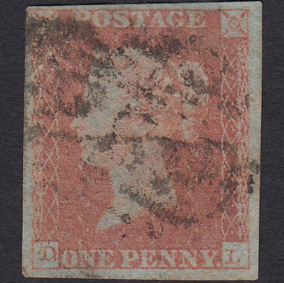 GB QV 1841 1d Red-brown (Plate 114) SG8-B1(1) DL GU 4 Margins