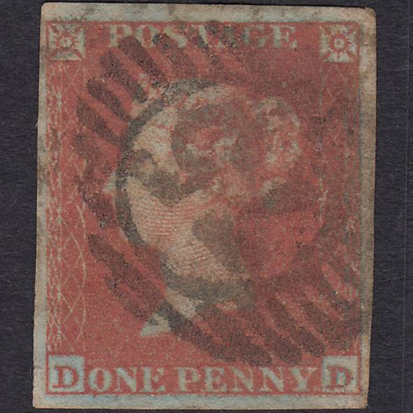 GB QV 1841 1d Red-brown (Plate 154) SG8-B2(1) DD GU 4 Margins 75