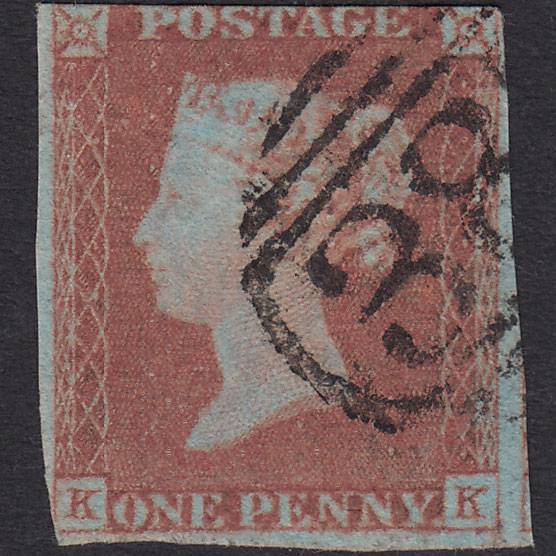 GB QV 1841 1d Very Blued (Plate 76) SG8a-B1(2) KK GU
