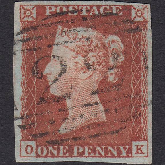 GB QV 1841 1d Red-brown Pl 63 SG8-B1(1) OK FU 4M Micheldever Station 22