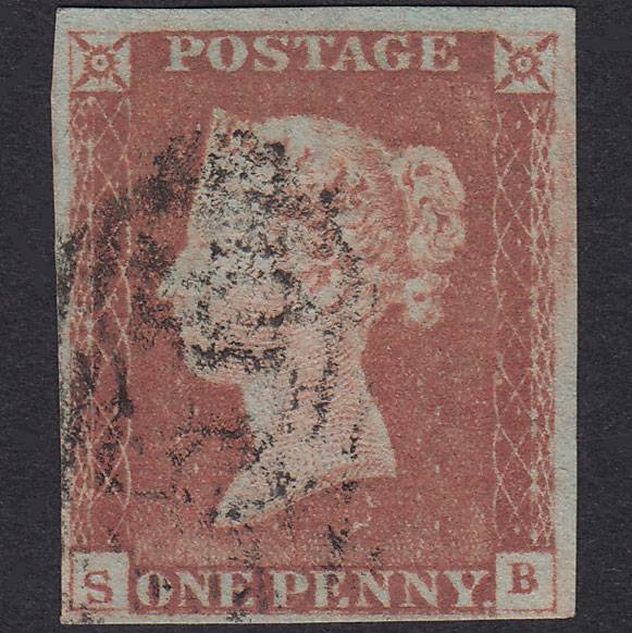 GB QV 1841 1d Pale Red-Brown Plate 68 SG9-B1(3) SB FU 4 Margins