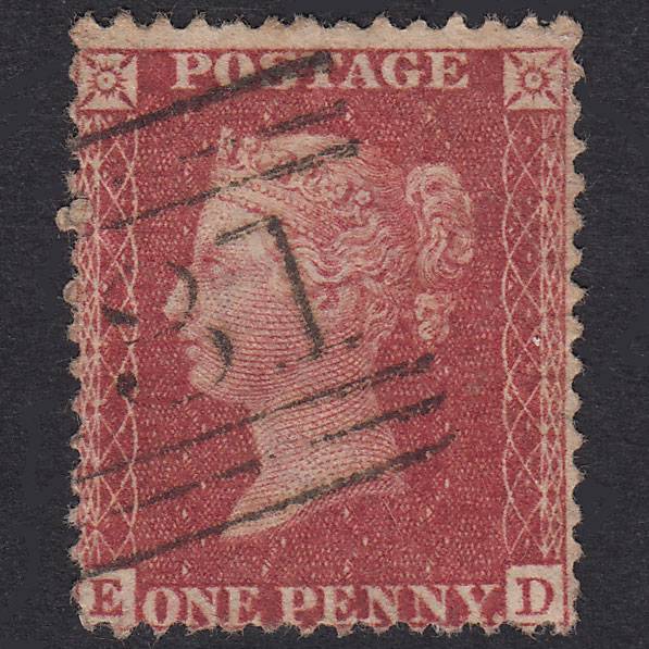 GB QV 1857 1d Rose-Red Plate 41 SG40-C10(1) ED FU Edinburgh 131