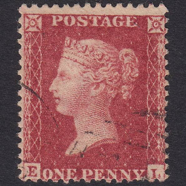 GB QV 1857 1d Rose-Red Plate 47 SG40-C10(1) EL FU Light Cancel