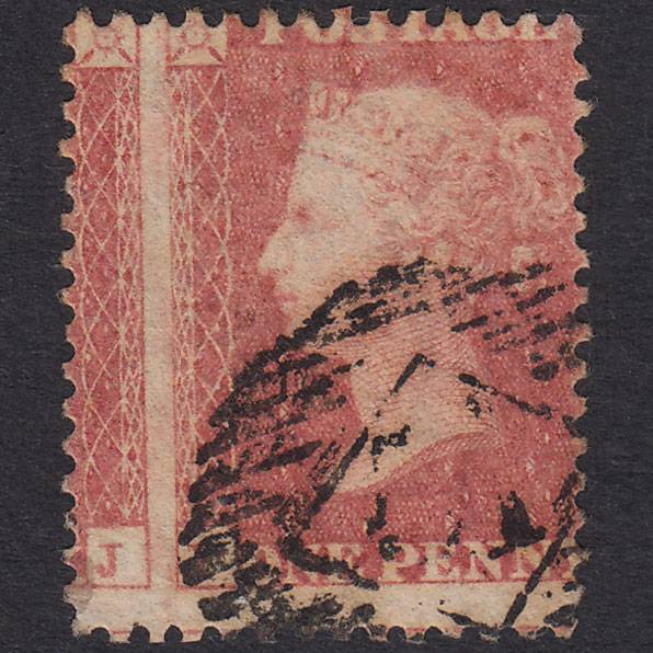 GB QV 1861 1d Pale Rose-Red Plate R15 SGC13(2) FK GU London Huge Misperf