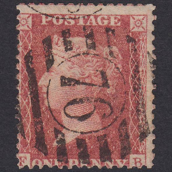 GB QV 1857 1d Rose-Red Plate 57 SG40-C10(1) FB GU London D&S 76