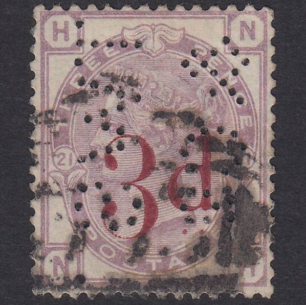 GB QV 1883 3d on 3d Lilac Plate 21 SG159-K8A NH GU Tws & Co Perfin