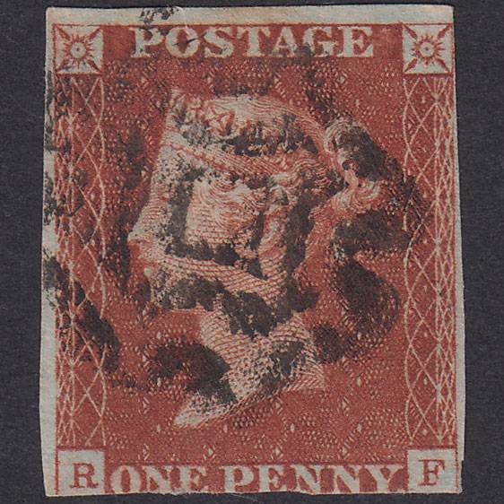 GB QV 1841 1d Red-Brown Plate 37 SG8-B1(1) RF GU 3M Norwich Maltese Cross