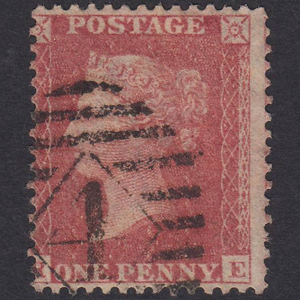 GB QV 1857 1d Rose-Red Plate 62 SG40-C10(1) RE FU London IS 4