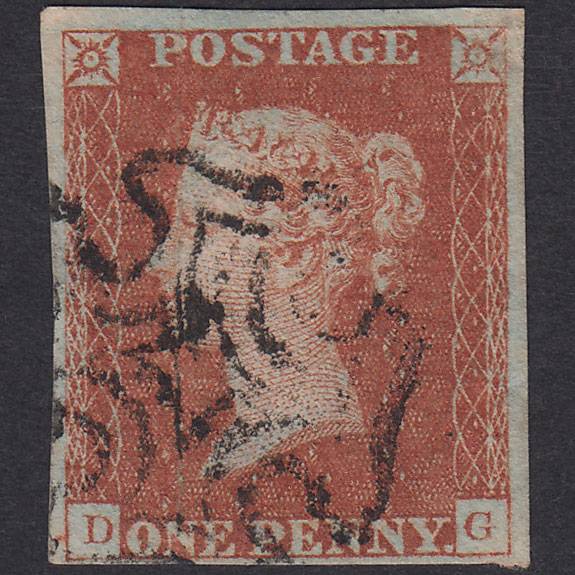 GB QV 1841 1d Red-Brown Plate 28 SG8-B1(1) DG GU 4 Margins Maltese Cross