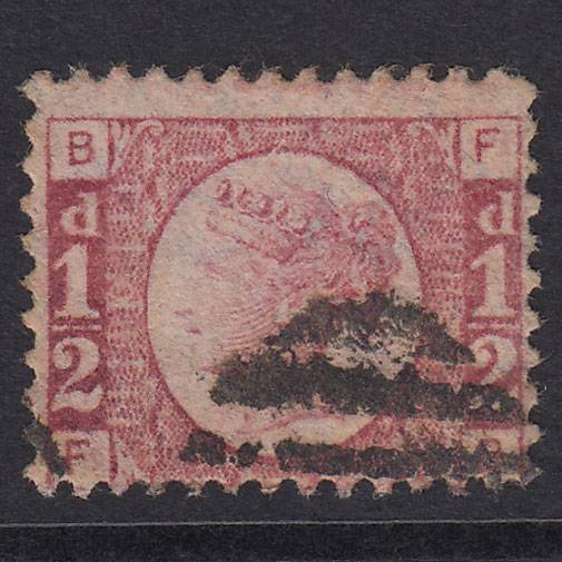 GB QV 1870 1/2d Rose-Red Plate 10 SG48-G4 FB FU