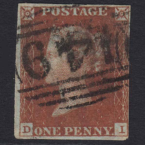 GB QV 1841 1d Red-brown (Plate 56) (SG8) 'DI' FU Burford (149) 4M Imperf