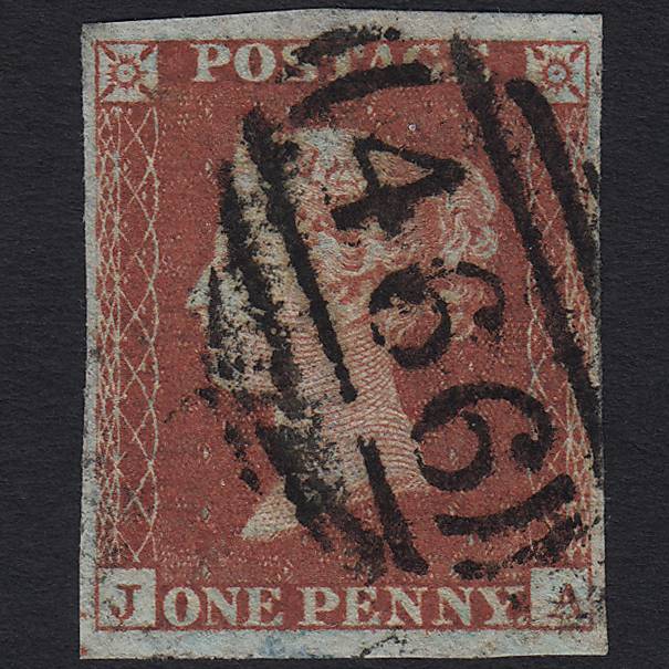GB QV 1841 1d Red-brown Pl 161 SG8-B2(1) JA FU Liverpool 466 4 Margins