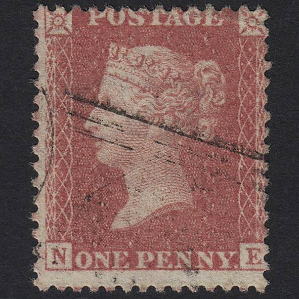 GB QV 1857 1d Rose-red Pl 27 SG40-C10(1) NE FU in Scotland Light Cancel