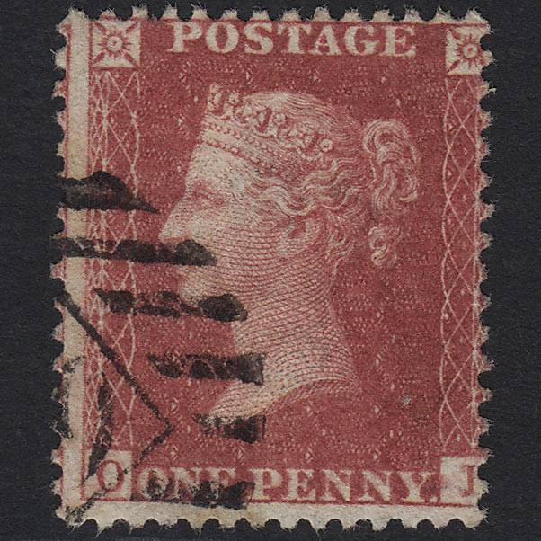 GB QV 1857 1d Rose-red (Plate 55) SG40-C10(1) OI FU London IS Cancel